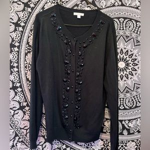 New York and company black stone cardigan